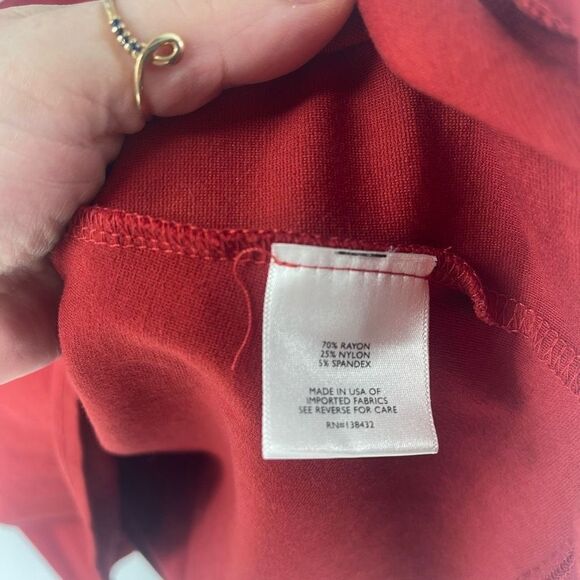 ModCloth Pleated skater Skirt Mini Flared Elastic Waist Stretch Red Size Medium - Picture 6 of 12